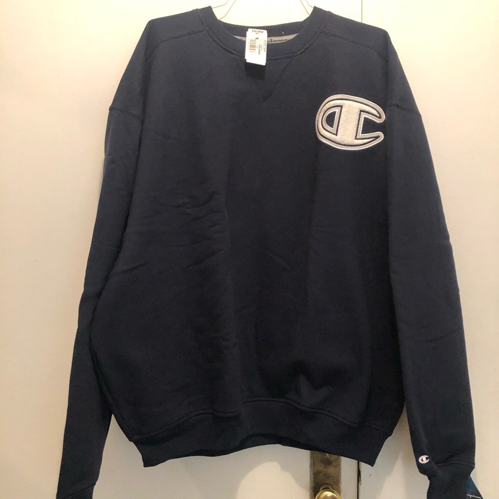 Vintage Champion Super Crew Sweatshirt-Navy-XXXL